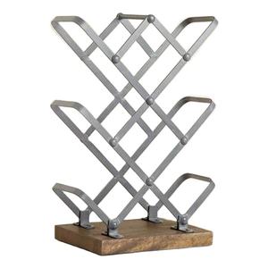 Estante para Botellas de Vino de Metal con Base de Madera para Bar, Hotel, Restaurante, Accesorios, Soporte para Múltiples Botellas de Vino y Champán - Product Image 1