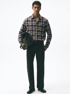 Men's Plaid Casual Shirt Full Sleeve Turn-<b>down</b> Collar Cotton Breathable Autumn Wear - Product Image 2