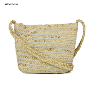 Bolso de yute personalizado, tejido a mano grande bolso de hombro, bolso de yute trenzado a rayas para mujer, de proveedor indio - Product Image 2