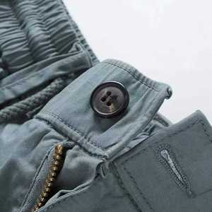 Shorts cargo sportifs pour hommes, fermeture à cordon, coupe ample en toile, vêtements utilitaires d'été pour l'extérieur, motif uni, haute qualité. - Product Image 3