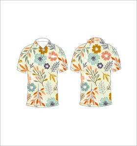 Polo Floral Botánico para Hombre, Personalizado con Estampado Completo, Manga Corta, Informal, para Golf - Product Image 2