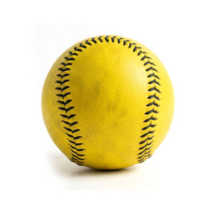 Pelota de Softbol Amarilla con Costuras Rojas, Bate Compuesto para Diestros, 9 Pulgadas, Diseño de Cuero Duradero para Entrenamiento - Product Image 3