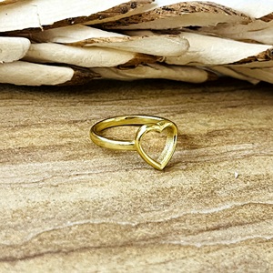 New Arrival Design Heart <b>Ring</b> <b>Dainty</b> Brass <b>Rings</b> Women 18k Gold Plated Minimalist Love Band Geometric Jewelry Wholesale/OEM/ODM - Product Image 3