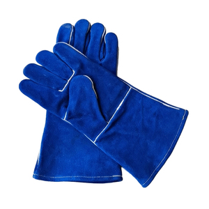 Guantes de Seguridad de Algodón Azul de 14 Pulgadas con Puño Recto, Duraderos, Antideslizantes, para Trabajo de Uso General - Product Image 4