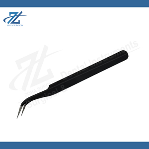 Juego de Pinzas de Precisión de Acero Inoxidable de Alta Calidad, Punta Negra Puntiaguda, Pinzas para Extensión de Pestañas, Fabricación Profesional en Pakistán - Product Image 3