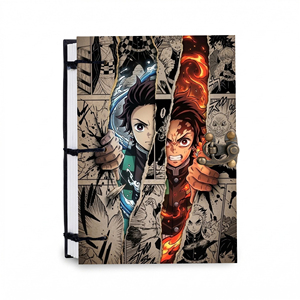 <b>A5</b> Eco Friendly Handmade Paper <b>Notebook</b> 100 Pages Premium Quality Action Comic Style Theme Hard Cover Journal Diary Sketchbook - Product Image 4