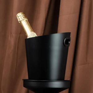 Cubo de Hielo de Metal Dorado de Lujo con Bandeja, Enfriador de Champán Redondo para el Hogar y Accesorios para Fiestas en Bares - Product Image 2