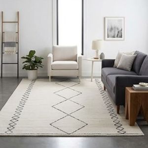 Alfombra Rectangular Geométrica Marroquí de Lana Acrílica, Tejido Plano Antideslizante, para Sala de Estar, Decorativa, en Oferta - Product Image 3