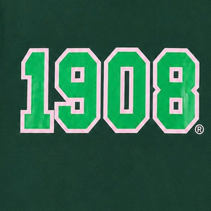 Camiseta Verde 1908 para Mujer, Estampado Gráfico Clásico, Cuello Redondo, Manga Corta, Estilo Casual Inspirado en la Hermandad - Product Image 6