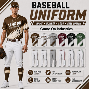 Kit de vêtements de baseball personnalisé haute performance avec logo, nom et numéro du joueur, respirant, vêtements de sport actifs, équipement d'entraînement, prix d'usine - Product Image 1