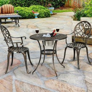 Ensemble bistrot d'extérieur avec seau à glace amovible, mobilier de jardin 3 pièces pour usage hôtelier - Product Image 5