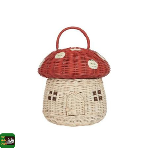 Handmade Rattan <b>Christmas</b> Ornaments Woven Mushroom House Decor for Festive Tree Hanging and Seasonal Home Displays Vietnam - Product Image 2