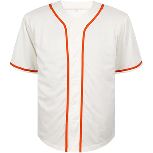 Camiseta de Béisbol Blanca Clásica con Diseño de Raya Roja, Ropa Deportiva Personalizada para Equipos, para Competencia Profesional - Product Image 1