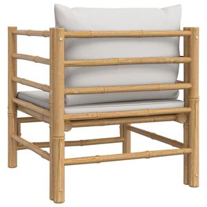 Sofá de bambú gris claro para patio con cojines cómodos sillas elegantes para exteriores - Product Image 5