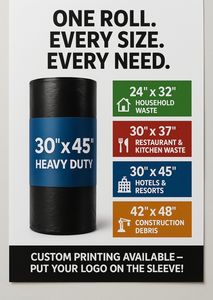 Drawstring Biodegradable Industrial Style Trash Bags Black <b>Strong</b> Garbage Bags Easy Use for Home Kitchen Office Waste Disposal - Product Image 6