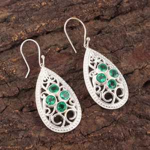 <b>Emerald</b> <b>Earrings</b> Sterling Silver <b>Earrings</b> Dangle <b>Earrings</b> Women Jewelry Party Jewelry Gift For Her Elegant Fashion Accessories - Product Image 3