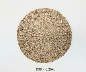 ของตกแต่งบ้านแบบยั่งยืน แผ่นรองจานใยธรรมชาติ แผ่นรองจานทรงกลมจากหญ้าทะเล ผลิตด้วยมือ งานฝีมือระดับร้านอาหาร คุณภาพส่งออก - Product Image 2