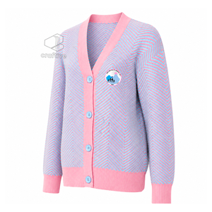 Jack And Jill Of America <b>Cardigan</b> <b>Sweater</b> Women's Embroidered Crest Button Front V-Neck Long Sleeve <b>Cardigan</b> Greek Life Apparel - Product Image 2