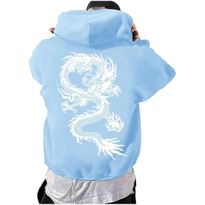 Sudaderas con Capucha para Hombre al por Mayor, Mezcla de Algodón, Estilo Casual, Fabricación OEM a Granel, Unisex, Azul Claro - Product Image 2