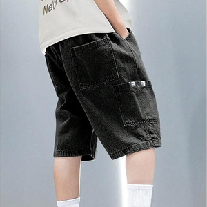 Shorts en jean délavé pour hommes et femmes, style streetwear, coupe ample, vintage, 100% coton, impression personnalisée, OEM - Product Image 6