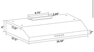 A-K-D-Y 30 คันดึงแบบแปลงสภาพได้ใต้ตู้เก็บของ รุ่น Range Hood สแตนเลส 58 CFM 2 - Product Image 3