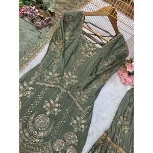Designer Women's <b>Top</b> Bottom Dupatta Set for <b>Party</b> Wear - Product Image 5