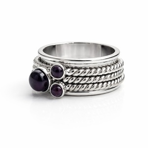 925 Sterling Silver Natural Amethyst <b>Spinner</b> <b>Ring</b> Anxiety <b>Ring</b> Handmade <b>Ring</b> Beautiful Stone <b>Ring</b> - Product Image 2