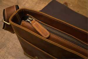 Porte-documents en cuir pour homme, sac messager en cuir, sac pour ordinateur portable 14 pouces, porte-documents en cuir pour homme LLB-0343 - Product Image 4