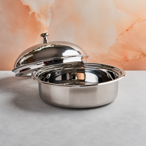 Casserole en bois sur piétement avec incrustations de nacre – 3,5 L, fabriquée à la main |   Avec noyau en acier inoxydable - Product Image 4