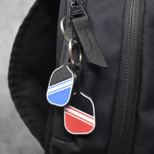 Porte-clés en silicone personnalisés de haute qualité avec logo en relief, OEM, cadeau durable pour raquette de pickleball - Product Image 4