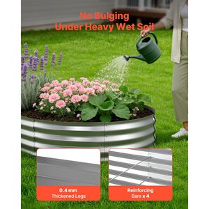Fioriera Ovale in Metallo Zincato 8x4x1 piedi per Giardino, Senza Fondo, Kit Contenitore per Piante da Esterno, Design Glove Rus, Vasi e Fioriere - Product Image 3