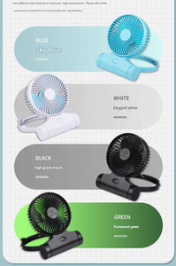 Ventilateur de cou portable HADATA pliable et détachable, rechargeable par USB, sans pales, silencieux, 5 vitesses, en plastique - Product Image 4