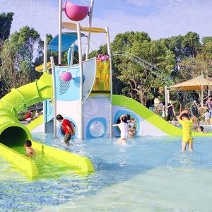 Equipo de Parque Acuático Interior/Exterior de Fibra de Vidrio y Acero, Tobogán Acuático para Interacción Familiar, Casa de Agua, Precio de Fábrica <span class=keywords><strong>Histar</strong></span> - Product Image 4