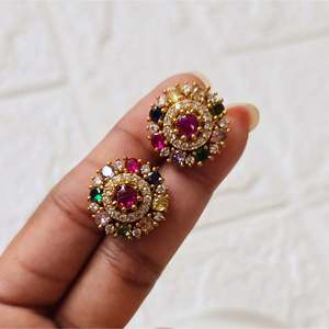 24K Gold Plated Stainless Steel Cute Number Stud Earrings - Product Image 4