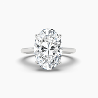 Bague de Fiançailles Chrétienne en Moissanite Ovale de 5,15 CTW de Qualité Supérieure, en Argent 925 Plaqué Or 18K, Sertie à Griffes avec Halo Caché – Vente en Gros