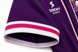 เสื้อเบสบอล SINEWY SPORTS ผ้าโพลีเอสเตอร์ 100% สีชมพู ขาว ทอง ปักลาย ระบายเหงื่อได้ดี สำหรับผู้ใหญ่ แขนสั้น แบบยูนิเซ็กซ์ - Product Image 5