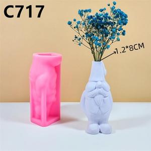 Maceta Navideña con Diseño de Santa Claus y Flores, Suculentas, Decoración Artesanal para el Hogar, Molde de Silicona - Product Image 3