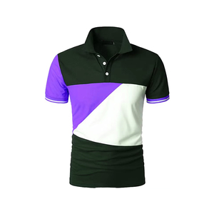 Polo colorblock élégant à manches courtes, respirant, en tricot, vêtements de sport personnalisés, vêtements d'été modernes, polos de golf - Product Image 2