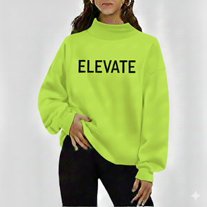 Sudadera de cuello alto de manga larga, de tela gruesa, estilo oversized, para invierno, cálida y cómoda, informal, para mujer. - Product Image 1