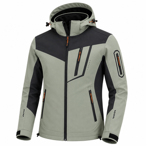 Chaqueta Softshell Personalizada de Dos Tonos para Hombre, Forro Polar Cálido, Impermeable, con Capucha, para Senderismo y Actividades al Aire Libre, Ropa de Invierno con Estampado, Prenda Resistente - Product Image 1