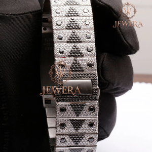 Mossinate Stainless Steel White Gold and Silver <b>Watch</b> Sparkling Diamond <b>Watch</b> <b>for</b> Men and Women with Fashionable Design - Product Image 4