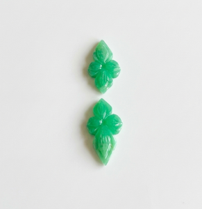 Colgante de Flor de Piedra Verde Natural al por Mayor, Jade Tallado para Fabricación y Accesorios de Collares - Product Image 2