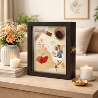 Cadre photo rectangulaire vertical moderne en MDF + PS durable, avec installation sur table, 9,25 x 11,5 x 2,6 pouces