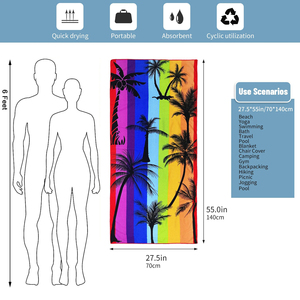 Serviette de plage de haute qualité, absorbante, légère, luxueuse, adaptée aux enfants, grande taille, résistante au sable, facile à nettoyer, séchage rapide pour l'extérieur - Product Image 3