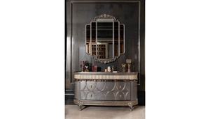 Juego de Dormitorio de Lujo de Madera de Teca Sólida Estilo Mid-Century Antiguo con Cama King Size Tallada en Oro, Mesitas de Noche y Tocador para Uso Hotelero - Product Image 6