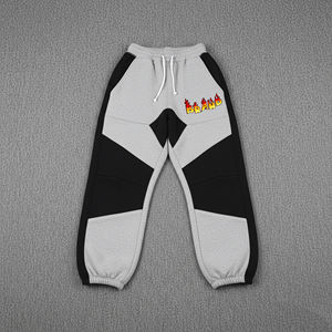 Pantalon de jogging basique coupe ajustée grande taille en toile de coton molletonnée décontracté pour l'été, idéal pour les activités de plein air, style mode, devant plat - Product Image 5