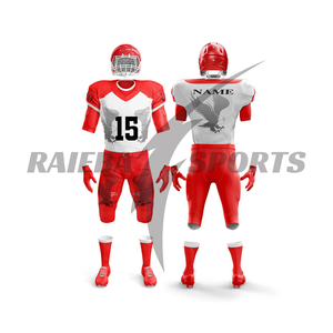 Ensembles d'uniformes de football américain personnalisés pour équipes, manches courtes, numéro de joueur personnalisé, impression par sublimation, coupe athlétique respirante - Product Image 5