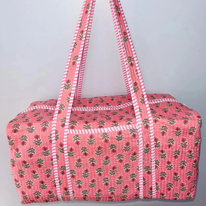 Nueva Bolsa de Mano Grande Personalizada de Algodón Acolchado, Bolsa de Hombro con Estampado Floral, Lavable, Bolsa de Viaje, Bolsas de Compras Ecológicas para Yoga - Product Image 1