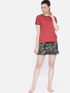 Shorts de Mujer con Estampado de Camuflaje, Cintura Media, Cordón Ajustable, Tejido de Punto, Spandex, Poliéster, Casual, Transpirable, Corte Regular - Product Image 5