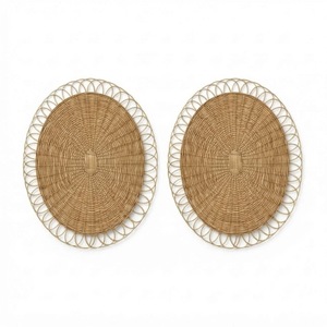High Quality Rattan <b>Placemat</b> Handwoven Rustic <b>Round</b> Table Mat Eco Friendly Kitchen Dining Decor From Direct Manufacturer - Product Image 3